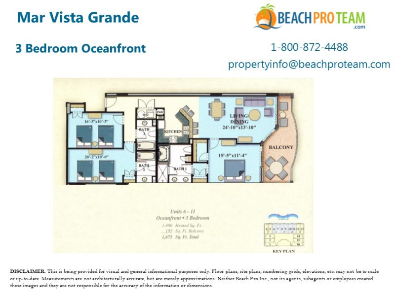 Mar Vista Grande Floor Plan 6 & 11 - 3 Bedroom Oceanfront